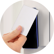 Access control key card and key card reader